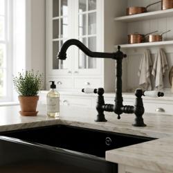 black-kitchen-faucet-bridge-tap